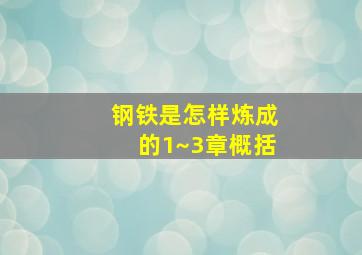 钢铁是怎样炼成的1~3章概括