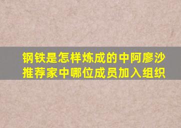 钢铁是怎样炼成的中阿廖沙推荐家中哪位成员加入组织