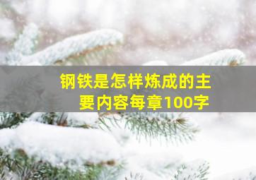 钢铁是怎样炼成的主要内容每章100字