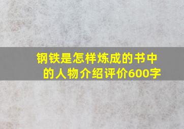 钢铁是怎样炼成的书中的人物介绍评价600字