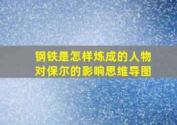 钢铁是怎样炼成的人物对保尔的影响思维导图