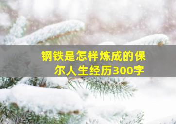 钢铁是怎样炼成的保尔人生经历300字