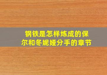 钢铁是怎样炼成的保尔和冬妮娅分手的章节