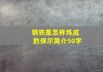 钢铁是怎样炼成的保尔简介50字