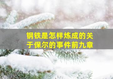 钢铁是怎样炼成的关于保尔的事件前九章