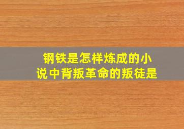 钢铁是怎样炼成的小说中背叛革命的叛徒是