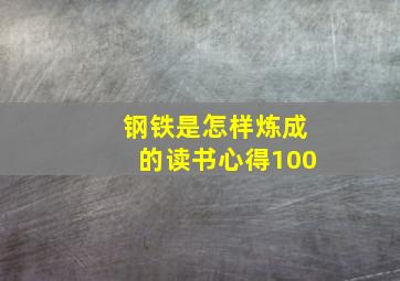 钢铁是怎样炼成的读书心得100