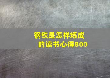 钢铁是怎样炼成的读书心得800