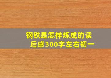 钢铁是怎样炼成的读后感300字左右初一