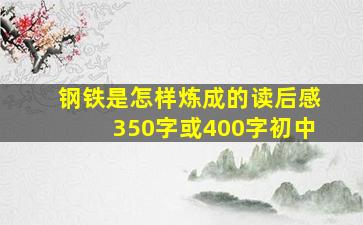 钢铁是怎样炼成的读后感350字或400字初中