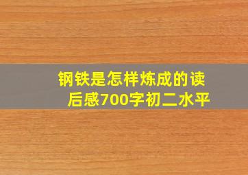 钢铁是怎样炼成的读后感700字初二水平