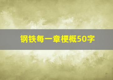 钢铁每一章梗概50字