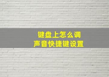 键盘上怎么调声音快捷键设置