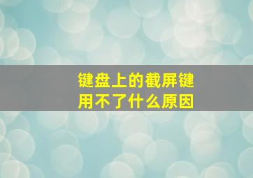 键盘上的截屏键用不了什么原因