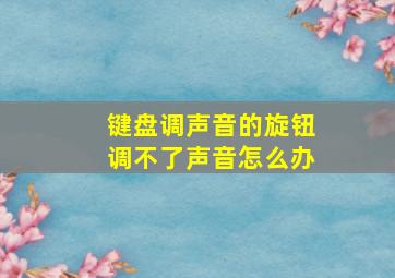 键盘调声音的旋钮调不了声音怎么办