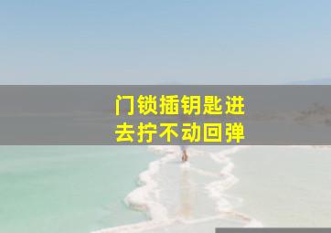 门锁插钥匙进去拧不动回弹