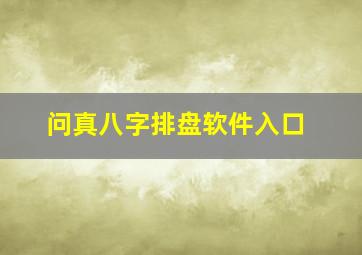 问真八字排盘软件入口