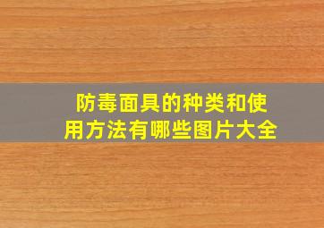 防毒面具的种类和使用方法有哪些图片大全