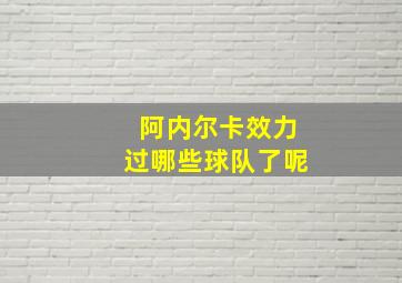 阿内尔卡效力过哪些球队了呢