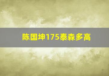 陈国坤175泰森多高