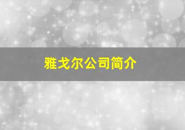 雅戈尔公司简介