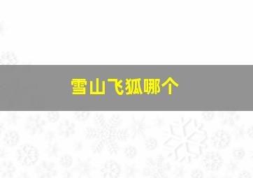 雪山飞狐哪个