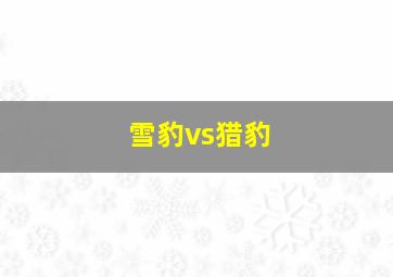 雪豹vs猎豹