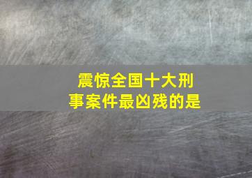 震惊全国十大刑事案件最凶残的是