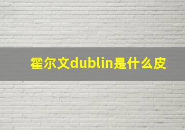 霍尔文dublin是什么皮