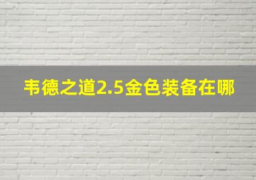 韦德之道2.5金色装备在哪