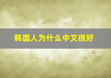 韩国人为什么中文很好