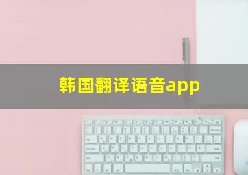 韩国翻译语音app