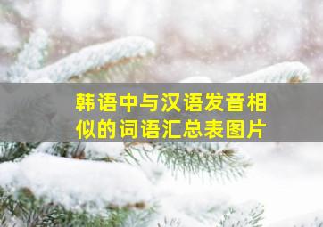 韩语中与汉语发音相似的词语汇总表图片