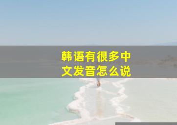 韩语有很多中文发音怎么说