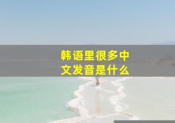 韩语里很多中文发音是什么