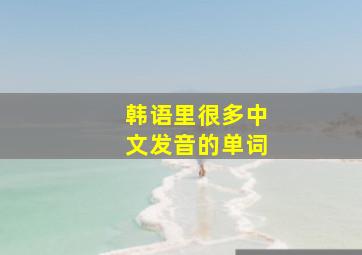 韩语里很多中文发音的单词