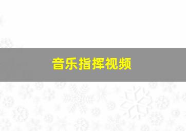 音乐指挥视频