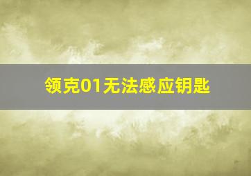 领克01无法感应钥匙