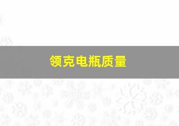 领克电瓶质量