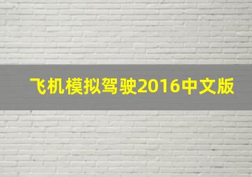 飞机模拟驾驶2016中文版