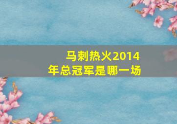 马刺热火2014年总冠军是哪一场