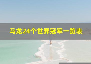 马龙24个世界冠军一览表