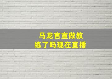 马龙官宣做教练了吗现在直播