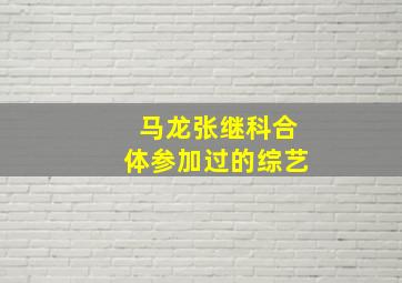 马龙张继科合体参加过的综艺