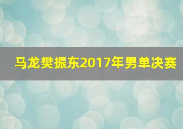 马龙樊振东2017年男单决赛