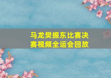 马龙樊振东比赛决赛视频全运会回放