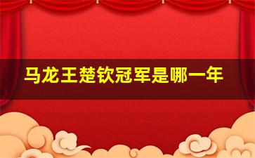 马龙王楚钦冠军是哪一年