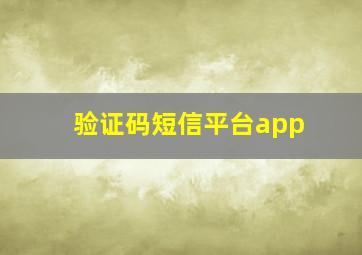 验证码短信平台app