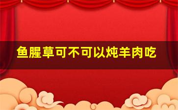 鱼腥草可不可以炖羊肉吃