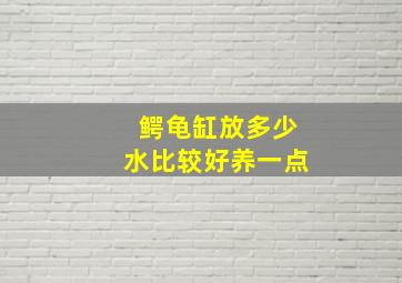 鳄龟缸放多少水比较好养一点